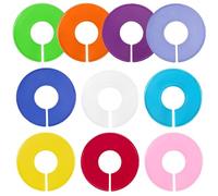 DILUSILK 10 PCS Closet Dividers for Hanging Clothes, Color Plastic Hanger Tags Clothing Rack Dividers Round Closet Labels Reusable Wardrobe Hanger Separator