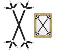 DILUSILK 2 PCS Bed Sheet Clips,Fitted Heavy Duty Bed Sheet Clips for Bedding,Universal Bed Sheet Clips Keeping Sheets Place (Black)