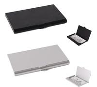 DILUSILK 2 Pcs Business Card Holder, Professional Stainless Steel Business Card Case, Ultra Thin Stainless Steel Metal Wallets, Purse Name Card Holder for Men & Women,Merchant,Entrepreneur.