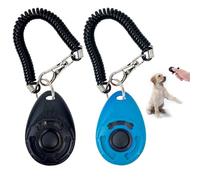 DILUSILK 2 PCS Dog Clicker, Dog Training Clicker with Wrist Strap for Dog Cat Horse Clickers for Dog Training Lightweight Durable Puppy Clicker Training Kit, for Pet Lovers (Black，Blue)