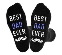 DILUSILK 2 pcs Gifts For Mens Best Dad Ever Socks Father’s Day Novelty Socks Fathers Socks for Men Daddy Papa
