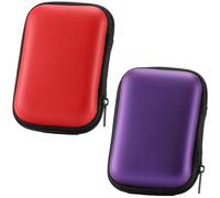 DILUSILK 2 PCS Playing Card Case for UNO, Soft Cloth Playing Card Box Waterproof Card Case Portable Card Holder for Outdoor Gaming Camping (Red, Purple)