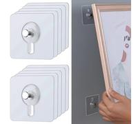 DILUSILK 20Pcs Transparent Picture Hooks, Self-Adhesive, No Drilling, No Nails, PC Plastic & Stainless Steel, Minimalist, Wall Mount, Ideal for Pictures, Decorations, Mirrors