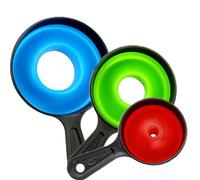 DILUSILK 3-Piece Silicone Funnel Set - Kitchen Funnel, Flexible & Efficient, Suitable For Mason Jars And Jams, For Easy Transfer Of Sauces