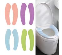 DILUSILK 4 Pairs Bathroom Warmer Toilet Seat Cover Pads Soft and Portable Toilet Seat Cushion Pad Washable and Reusable Toilet Seat Pad