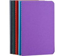 DILUSILK 5 Pack A6 Notebooks Kraft Cover Colorful Rainbow Lined Pages 5 Colors, Multipack Notebook for Students Writing Memos Diary Making Plans 14×9cm (Blue, Red, Purple, Lake Blue, Green)