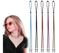 DILUSILK 5 Pcs Glasses Chain Sunglasses Strap Spectacles Cord Non-slip Lightweight Eyeglasses String Eyewear Retainer Reading Glasses Lanyard Around Neck for Women, Men, Sports, Outdoor