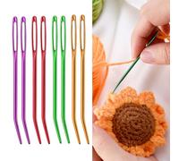 DILUSILK 8 Pcs Jumbo Bent Tapestry Needles - Large Eyes, Blunt, Yarn, Knitting, Darning, Sewing, Weaving, Beading, Quilting, Crochet