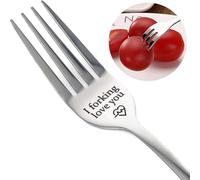 DILUSILK Engraved Fork - 'I Forking Love You', Stainless Steel, 1pc, Fork, 21cm (8.27in) Length
