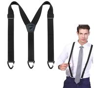 DILUSILK Hidden Braces Suspender for Men: Y Shaped Adjustable Black Braces - Suspenders for Mens Under Clothes