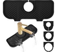 DILUSILK Kitchen Sink Splash Guard, Silicone Faucet Draining Mat Around Tap for Bathroom Keep Countertops Dry Kitchen Drainer Pad Water Drainer Drying Mat Silicone for Bathroom Worktop Protect