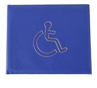 DILUSILK PU Leather Disabled Badge Holder Disabled Badge and Timer Holder Disabled Car Badge Wallet, Badge Wallet Protector Disabled Parking Permit Cover Hologram-Safe (Dark Blue)