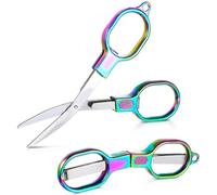 DILUSILK Rainbow Folding Scissors, Modern Stainless Steel, Multicolor, 1 Count, 11 x 5.5 cm