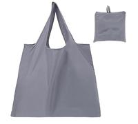 DILUSILK Reusable Shopping Bag Large Grocery Bags Shopping Tote Foldable Extra Large Reusable Eco Tote Handbag Fold Away Shopper Bag for Daily Outdoor Women Men (Grey)