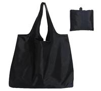 DILUSILK Reusable Shopping Bag Large Grocery Bags Shopping Tote Foldable Extra Large Reusable Eco Tote Handbag Fold Away Shopper Bag for Daily Outdoor Women Men (Black)