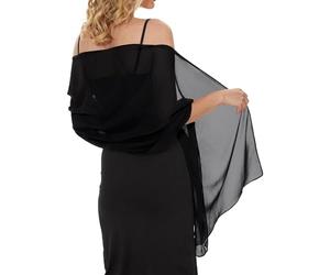 DILUSILK Shawls and Wraps for Women,Black Shawl,Ladies Evening Shawls and Wraps for Dresses,Chiffon Shawl,70.74 X 25.56 In Chiffon Silk Scarf for Wedding Evening Party Dresses