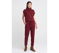 Dilvin Women’s Lurex Knit Jogger Pants In Burgundy Burgundy