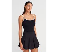 Dilvin Women's Color Block Ribbed Sleeveless Blouse in Black | Size: Small Dilvin Black S
