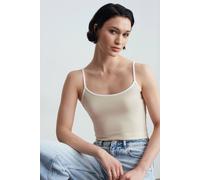 Dilvin Women's Color Block Ribbed Sleeveless Blouse in Medium Beige | Size: Small Dilvin Medium Beige S