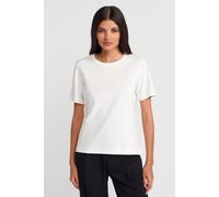 Dilvin Women's Cotton Crew Neck T-Shirt in Off-White | Size: Medium Dilvin Off-White M