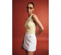 Dilvin Women's Embroidered Sleeveless Slim-Fit Jersey Blouse in Lemon | Size: Large Dilvin Lemon L