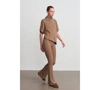Dilvin Women's High-Waist Flare Knit Pants in Camel | Size: Large Dilvin Camel L