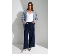 Dilvin Womens High-Waist Wide-Leg Pleated Trousers - Navy - Size Small