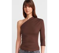 Dilvin Women's Off-shoulder Cut-out Slim-fit Blouse in Brown | Size: Small Dilvin Brown S