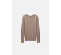Dilvin Women's Ribbed Boat Neck Slim-fit Sweater in Beige Dilvin Beige One Size