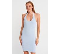 Dilvin Women's Ribbed Bodycon Mini Dress in Pale Blue | Size: Medium Dilvin Pale Blue M