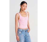 Dilvin Women's Ribbed Cotton Blend Crop Cami Top in Light Pink | Size: Medium Dilvin Light Pink M