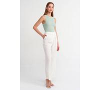 Dilvin Women's Ribbed Sleeveless Knit Blouse in Pale Green Dilvin Pale Green One Size