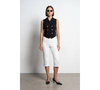Dilvin Women's Shawl-collar Woven Waistcoat in Black | Size: Medium Dilvin Black M