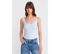 Dilvin Women's Sleeveless Ribbed Cotton-blend Bodysuit in Baby Blue | Size: Medium Dilvin Baby Blue M