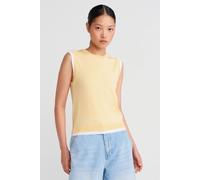 Dilvin Women's Sleeveless Ribbed Knit Shell Top in Lemon Dilvin Lemon One Size