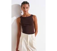 Dilvin Women's Sleeveless Ribbed Square-neck Blouse in Brown Dilvin Brown One Size