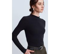 Dilvin Women's Slim-fit Ribbed Half-turtleneck Sweater in Black Dilvin Black One Size