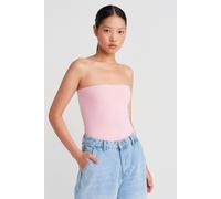 Dilvin Women's Strapless Slim-fit Jersey Blouse in Pale Pink | Size: Large Dilvin Pale Pink L