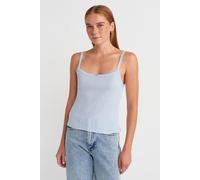 Dilvin Women's Textured Cotton Modal Cami Blouse in Baby Blue | Size: Large Dilvin Baby Blue L