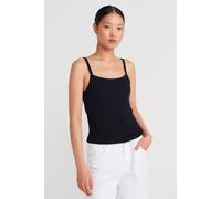 Dilvin Women's Textured Cotton Modal Cami Blouse in Black | Size: Large Dilvin Black L