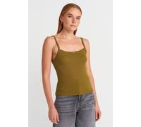 Dilvin Women's Textured Cotton Modal Cami Blouse in Olive | Size: Small Dilvin Olive S