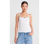 Dilvin Women's Textured Cotton Modal Cami Blouse in White | Size: Large Dilvin White L