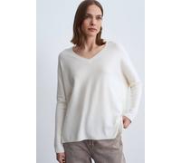 Dilvin Women's V-neck Ribbed Knit Sweater in Ivory Dilvin Ivory One Size