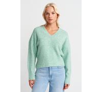 Dilvin Women's V-neck Ribbed Knit Sweater in Mint Dilvin Mint One Size
