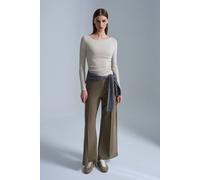 Dilvin Women's Wide-Leg Knit Trousers In Khaki Khaki