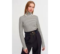 Dilvin Women's Women's Striped Ribbed Turtleneck Sweater Dilvin Multicolor One Size