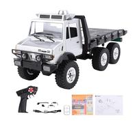 Dilwe 1 18 RC Off Road Truck, 6 Wheel Drive Remote Control Car with 2 4Ghz Dual Speed Gearbox, High Rotational Force Motor, for Adults Hobby Toy (Silver)
