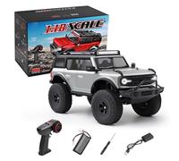 Dilwe 1:18 Scale Remote Control Car, 4 Wheel Drive Electric Crawler with Alloy Wheels and LED Lights, for Off Road Climbing and Rough Terrain Adventure (Silver Gray)
