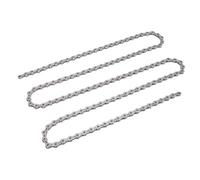 Dilwe 12 Speed Bike Chain, High Strength Medium Carbon Steel Lightweight Hollow Design for Smooth Shifting, with 2 Chain Connector (Electroplated Silver)