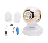 Dilwe 150 Degree Rotation Bubble Machine, ABS Material, Automatic LED Lights Bubble Blower, High Output with Sound Control for Indoor Outdoor Kids Fun (White)